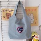 Heart Print Tote Bag / Bag Charm