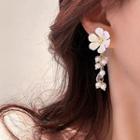 Faux Pearl Flower Drop Earring 1 Pair - White - One Size