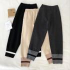 Color-block High-waist Knit Harem Pants