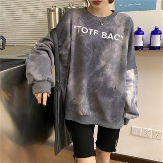 Tie Dye Lettering Sweatshirt