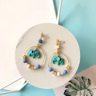 Elephant Faux Pearl Alloy Dangle Earring