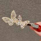 Rhinestone Butterfly Hair Clip Ly483 - Gold - One Size