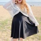 Set: Spaghetti Strap Swimdress + Long-sleeve Top