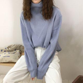 Mock Neck Sweater Blue - One Size