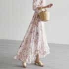 Floral Frill-hem Maxi Wrap Dress