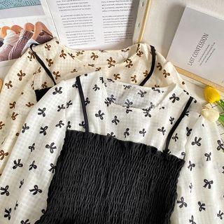 Mock Two-piece Smocked Top