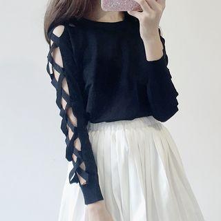 Lattice Sleeve Sweater