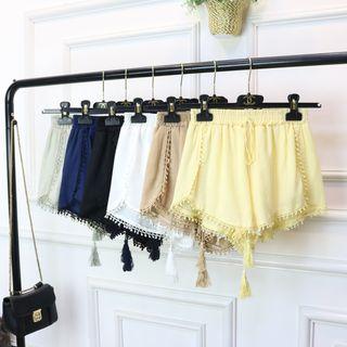 Tasseled Wide-leg Shorts
