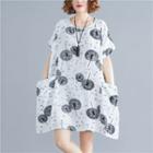 Dandelion Print Short-sleeve T-shirt Dress