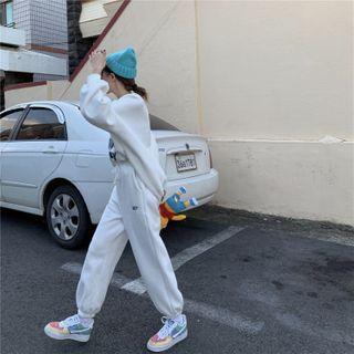 Embroider Letter Straight-cut Pants