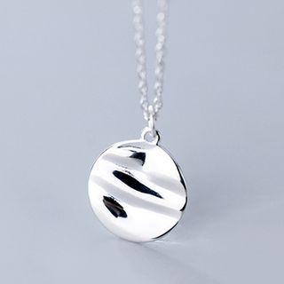 925 Sterling Silver Polished Disc Pendant Necklace S925 Sterling Silver Pendant Necklace - One Size
