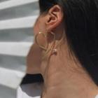 Heart Faux Pearl Alloy Earring 1 Pair - Stud Earrings - Gold - One Size