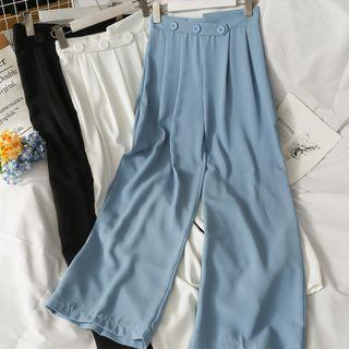 Irregular Pleated Wide-leg Pants