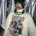 Mock Turtleneck Short-sleeve Printed T-shirt