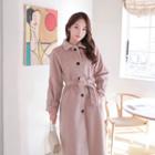 Single-breasted Belted Long Coat
