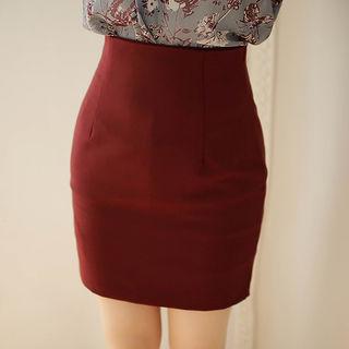 High-waist Colored Mini Skirt