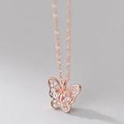 Butterfly Rhinestone Pendent Sterling Silver Necklace