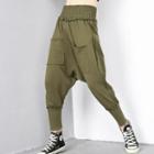 Ribbed Cuff Harem Pants