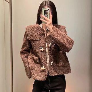Plain Lapel Fleece Jacket