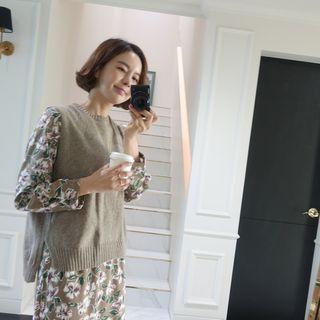 Wool Blend Pointelle Knit Vest
