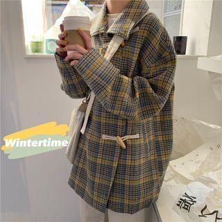 Toggle Plaid Coat