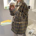 Toggle Plaid Coat