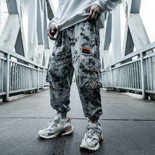 Print Harem Cargo Pants