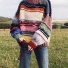 Color Block Sweater Rainbow - One Size