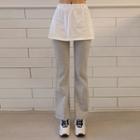Inset Miniskirt Extender Boot-cut Sweatpants