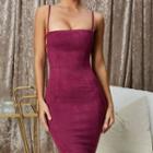 Spaghetti Strap Cut-out Sheath Dress