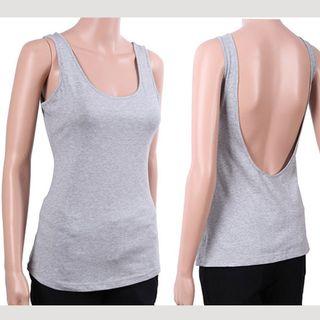 Plain Open Back Tank Top