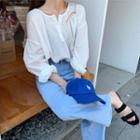 Long-sleeve Half-buttoned Top