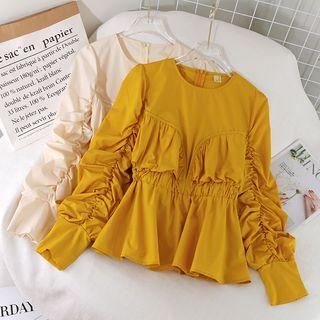 Shirred Peplum Blouse