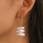 Faux Pearl Dangle Earring 2594-1 - Gold - One Size