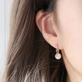 Alloy Faux Pearl Dangle Earring Alloy Faux Pearl Dangle Earring - One Size