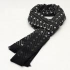 Patterned Fringed Scarf S73 - One Size
