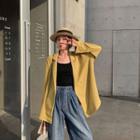 Double-breasted Chiffon Blazer