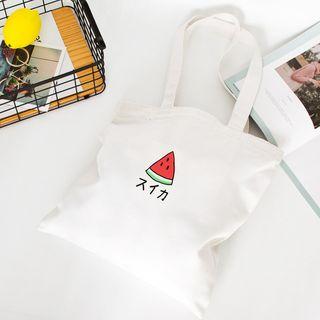 Canvas Fruit Print Tote Bag