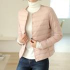 Snap-button Padded Jacket With Pouch