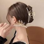 Deer Rhinestone / Faux Pearl Alloy Hair Clamp