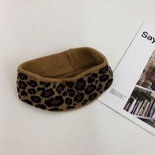 Leopard Print Knit Headband Leopard - Brown - One Size