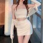 Tube Top / Mini Skirt / Light Jacket