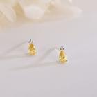925 Sterling Silver Rhinestone Drop Earring 1 Pair - Es1114 - Silver - One Size