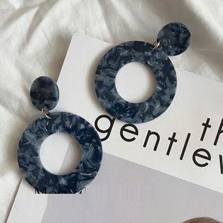 Gemstone Hoop Drop Earring
