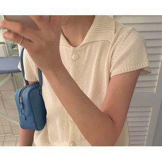 [dearest] Cap-sleeve Collared Cardigan One Size