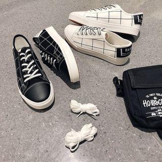Window Pane Lace Up Sneakers