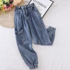 Cropped Gathered Cuff Harem Jeans
