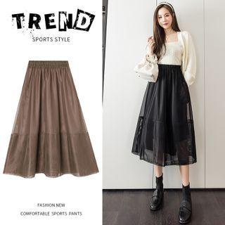 Midi A-line Organza Skirt