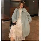 Buttoned Long Coat / Lace Dress