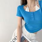 Details Mock Two-piece Halter T-shirt